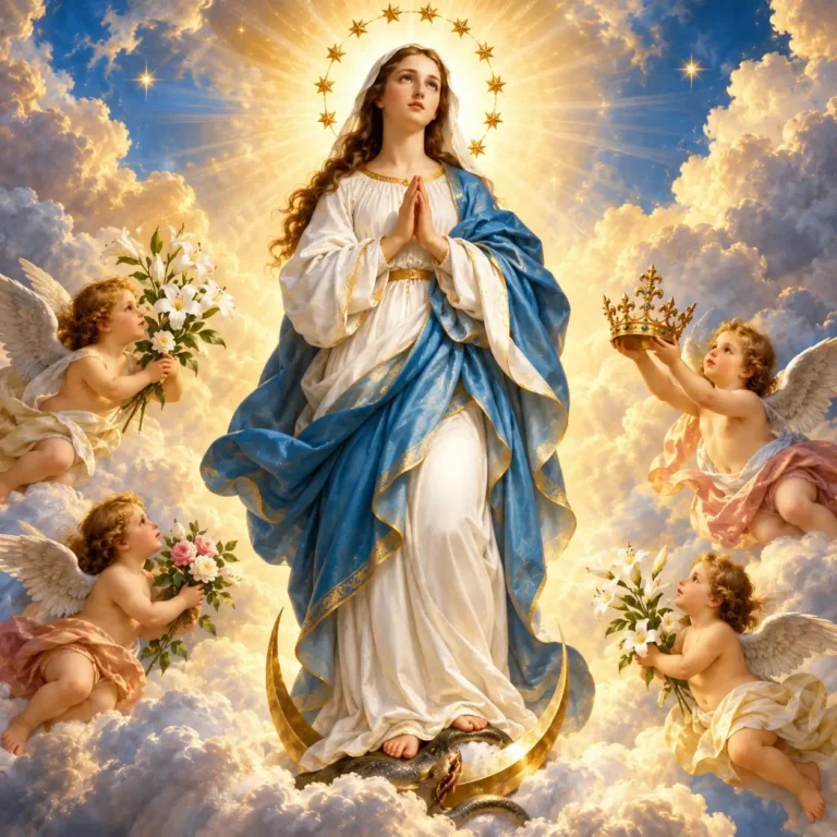 Immaculate Mary Among Angels and Clouds