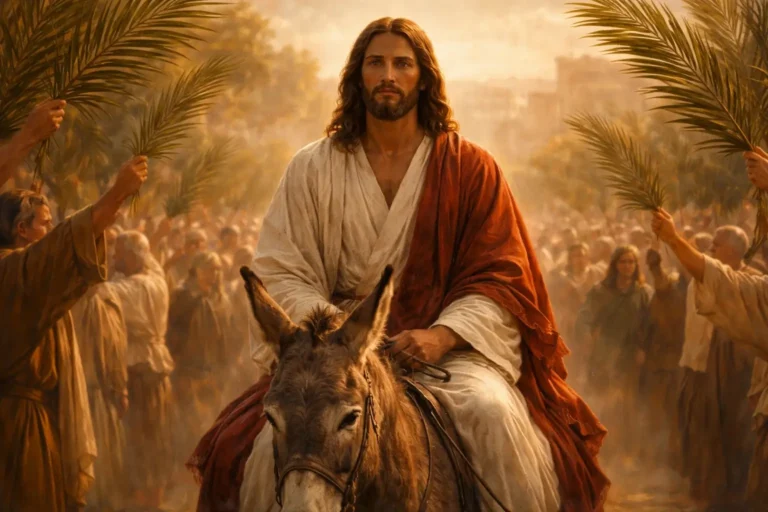 Jesus entering Jerusalem