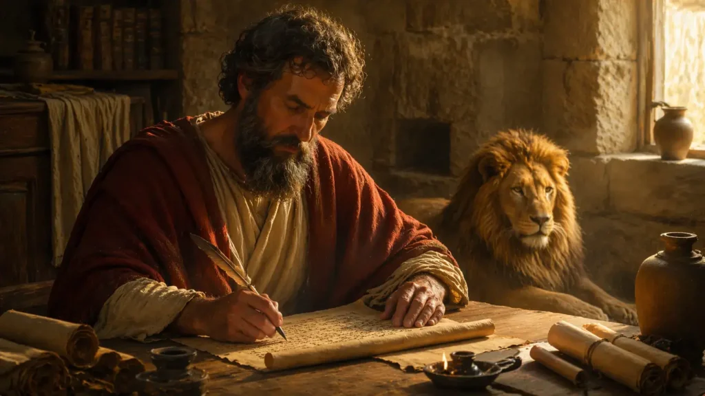 Saint Mark the Evangelist writing the Gospel