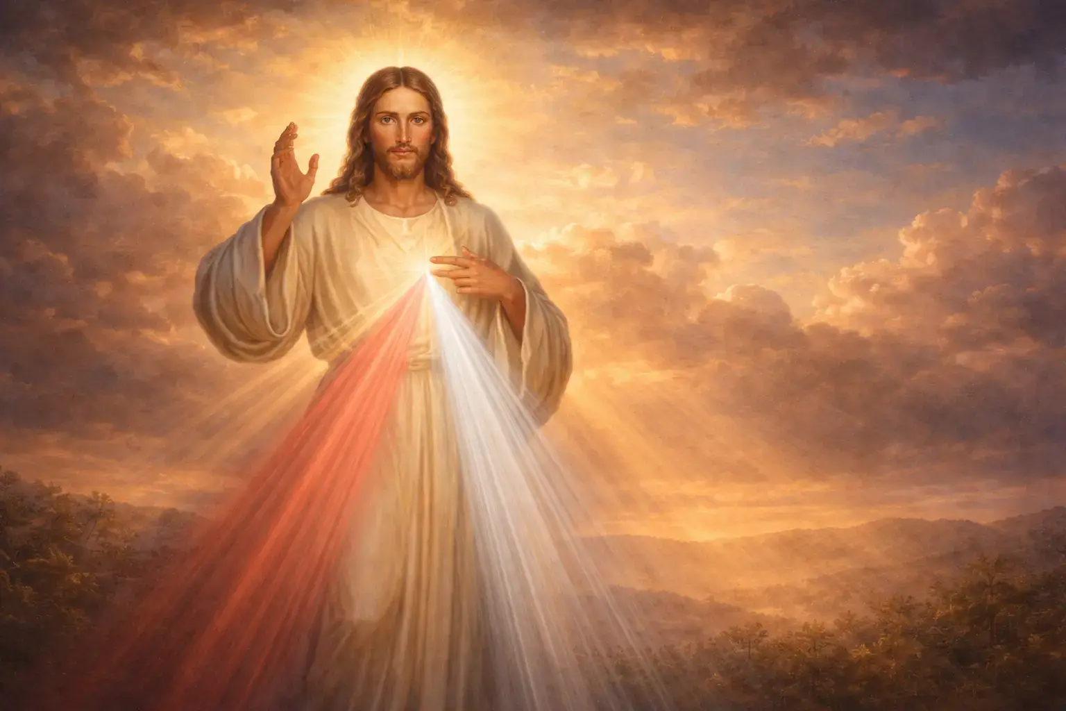 Jesus image with rays of light