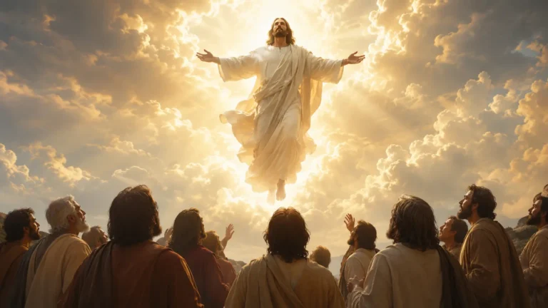 Jesus ascending into Heaven