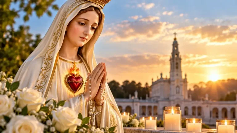Our Lady of Fatima with her Immaculate Heart, representing the First Five Saturdays devotion